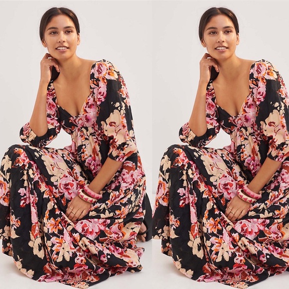 New Anthropologie Blossom Maxi Dress In Assorted sz XSP